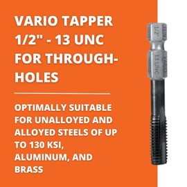 Fein Vario HSS Tapper for Through-Holes with TiAIN Coating - Heat-Resistant - Vario Bit Shaft, 1/2" - 13 UNC, 64 HRC Strength - 63110040010
