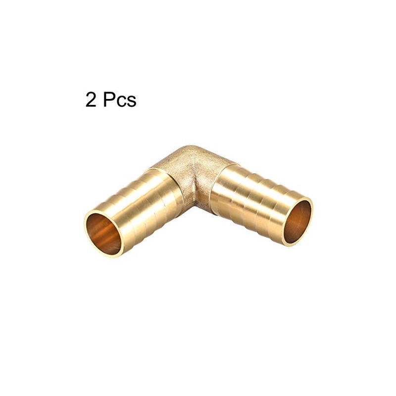 sourcing map 19mm Barb Brass Hose Fitting 90 Degree Elbow
