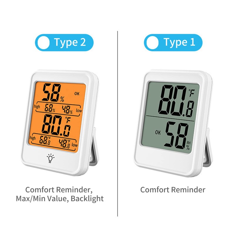 Indoor Hygrometer Thermometer Large Screen Display Desk Wall Magnetic Electronic