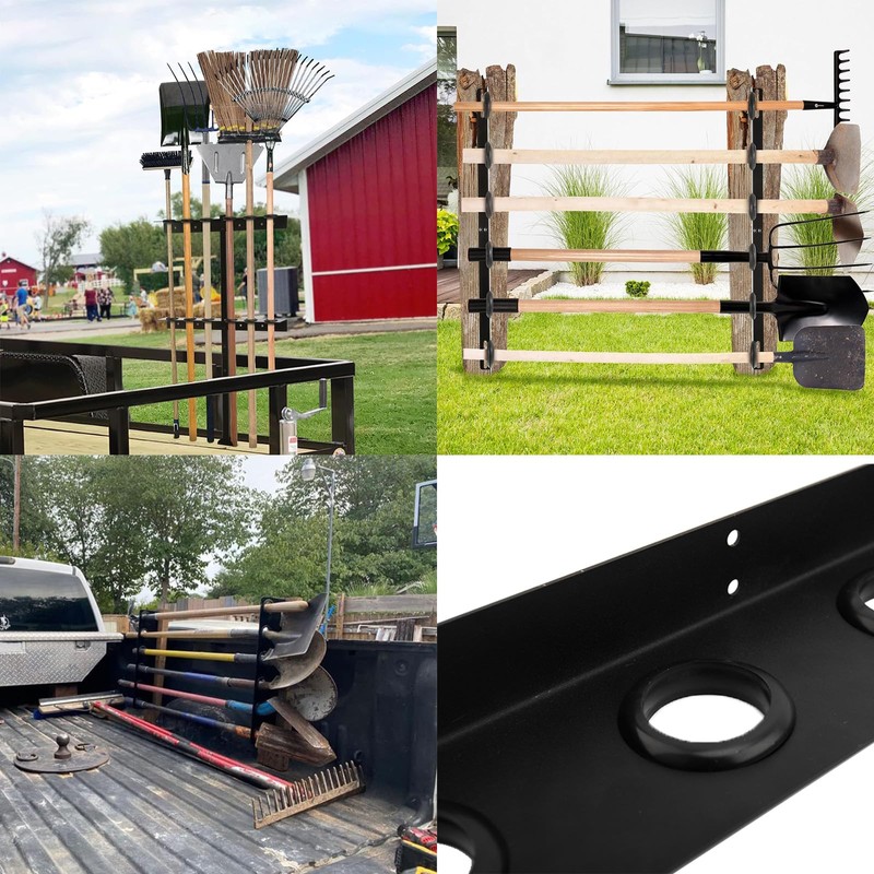 4PCS Trailer Rack,Landscape Truck Trailer Rack,Heavy Duty 6-Tools Hand Rack