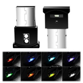 Liroyal USB Light, LED, Car Ambient Light, Ambient Light, 8 Colors, Automatic Lighting, Dimmable, Single Installation, USB Powered, High Brightness, Small, Lightweight, Car Accessories