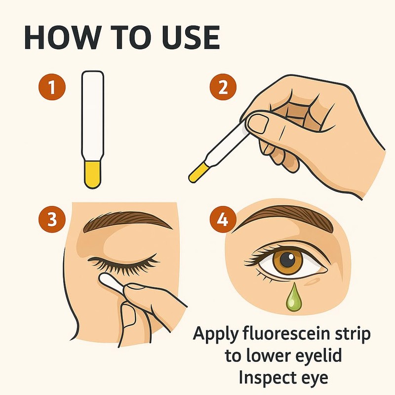 Cosmid Ophthalmic Fluoro Touch Strips - 1200 Strips -(4 x