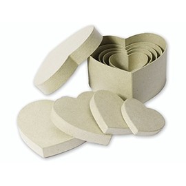 Kars 14.5 x 15 cm Paper Mache Heart Box Set, Brown