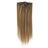 RUNATURE Real Hair Clip-In Extensions, Dark Blonde with Golden Blonde