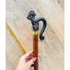 Wooden Walking Cane with Brass Handle | Handmade Walking Cane