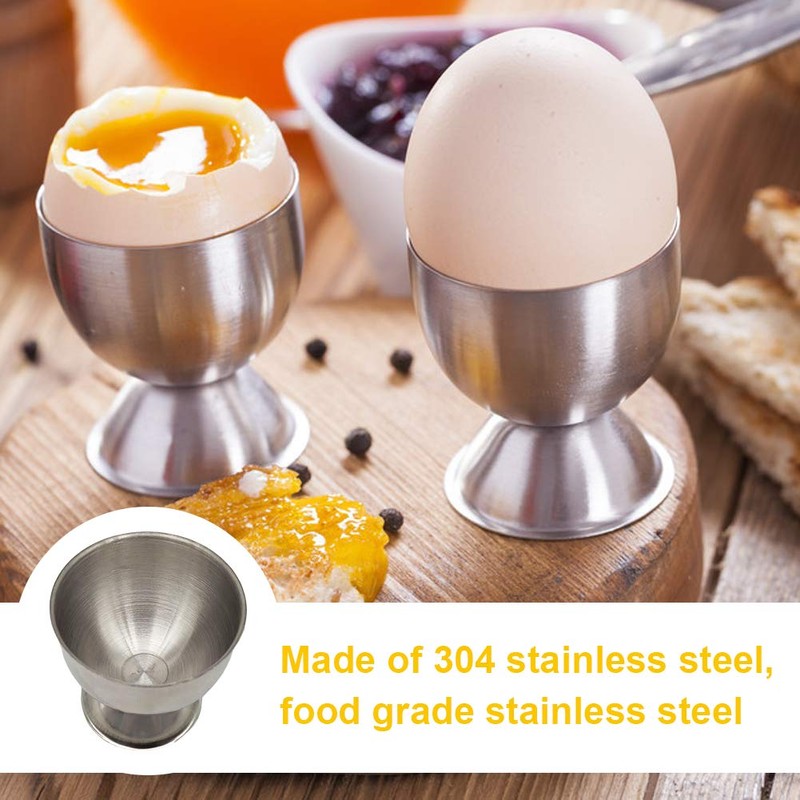 Egg Cup Set of 6, Stainless Steel Egg Cup holder
