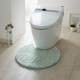 Belle Maison Toilet Mat, Washable, Mat, Mint, Standard (Round) Mat, Lid Cover Not Included