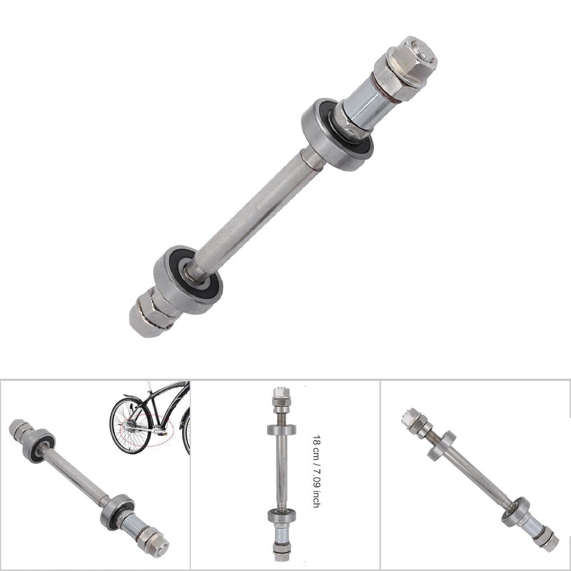 Vingvo Front Rear Wheel Hub Axle, Metal Bicycle Wheel Hub