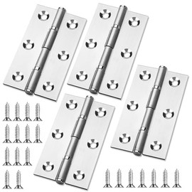 Bisagras para Puerta de Acero Inoxidable, 4 piezas Bisagras de puerta de hardware para puertas de armario (3 pulgadas)