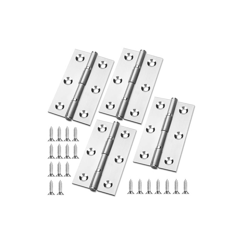 Bisagras para Puerta de Acero Inoxidable, 4 piezas Bisagras de