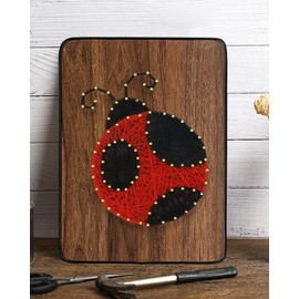 BAZIMA DIY String Art Kit for Beginner, DIY Ladybug Craft Kit,Unique Gift,Craft Kit for Holidays, Black