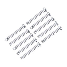sourcing map Single Hole Clevis Pins,5mm x 40mm Flat Head Zinc-Plating Steel 10 Pcs