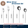 Mirror Modern Flatware Set for 4, LaienLife 20 Pieces Long