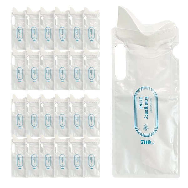 24 Disposable Urine Bags 700 Ml Pee Bags for Travel for Men Pee Bags for Travel for Women Travel Urinal Urine Bags for Travel Male Female Kid Unisex Camping Traffic Jam Portable Vomit Patient Toilet