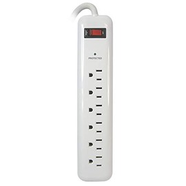 Prime Wire PB802124 6-Outlet Household Electronics Surge Protector with 14/3 SJT 3-Feet Cord.