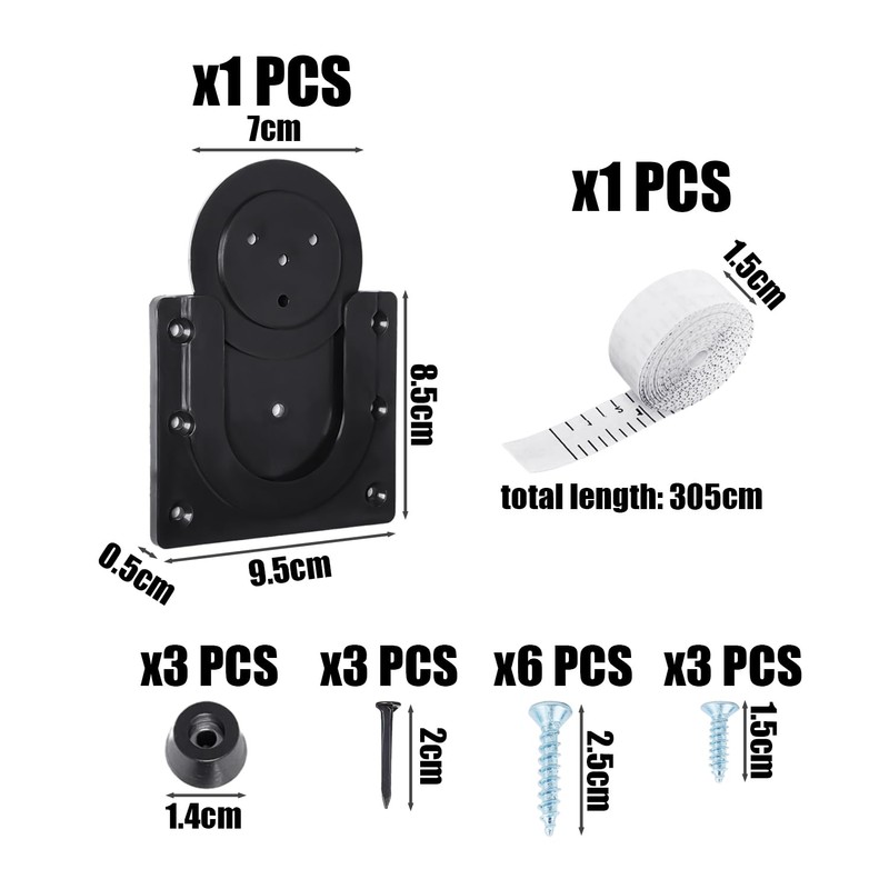1 Set Dartboard Wall Mount, 1 Piece Tape Measure, Dartboard