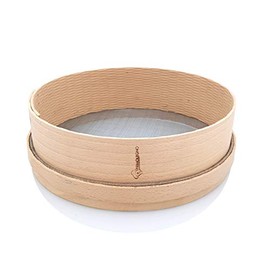 PRIMOLEGNO Certified Solid Wood Sieve | Diameter 27 cm | Fine Mesh 1 x 1 mm | Suitable for Sieving Flour, Cereals, Sugar, Rice Sand, Guaranteed Quality Product
