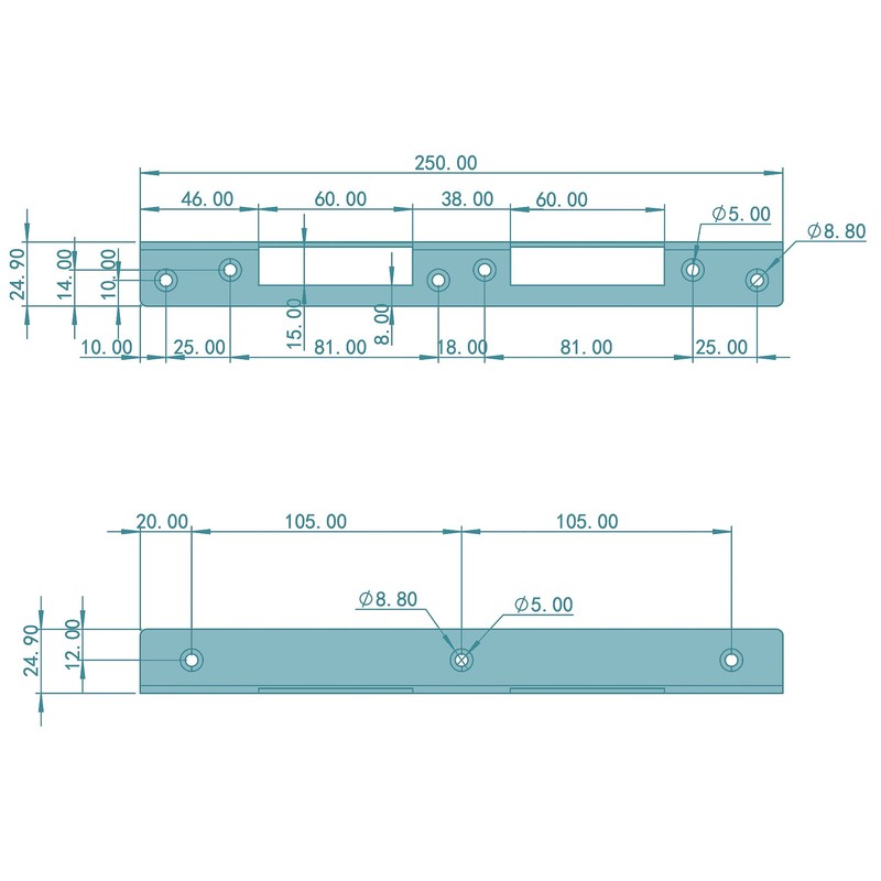 FEPS Lock Angle Strike Plate FE-RS003 Brushed Stainless Steel for