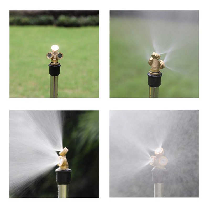 Feelers Brass Misting Spray Nozzle, 1/2" BSPF 3-Holes Atomizing Spray