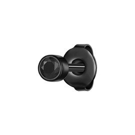 True Rebels Herren Ohrstecker aus Edelstahl schwarz Zirkonia schwarz 1 Stück