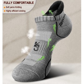 KEMISANT Mens Socks Trainer 6 Pairs, Mens Womens Athletic Socks Sports Running Socks for Outdoor Walking,Hiking,Climbing,Anti-blister Breathable Moisture Wicking(6Pairs,Shoe Size:6-8)