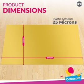 SOL 2pk Long Gold Table Cloth Party 274 x 137cm Plastic Table Cover Party Table Cloth Disposable Tablecloths for Parties, Plastic Tablecloth Gold Disposable Tablecloth Gold Plastic Table Cloth