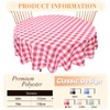 Kesfey Red Gingham Round Tablecloths Polyester 152cm Diameter,Checkered Tablecloth Spillproof