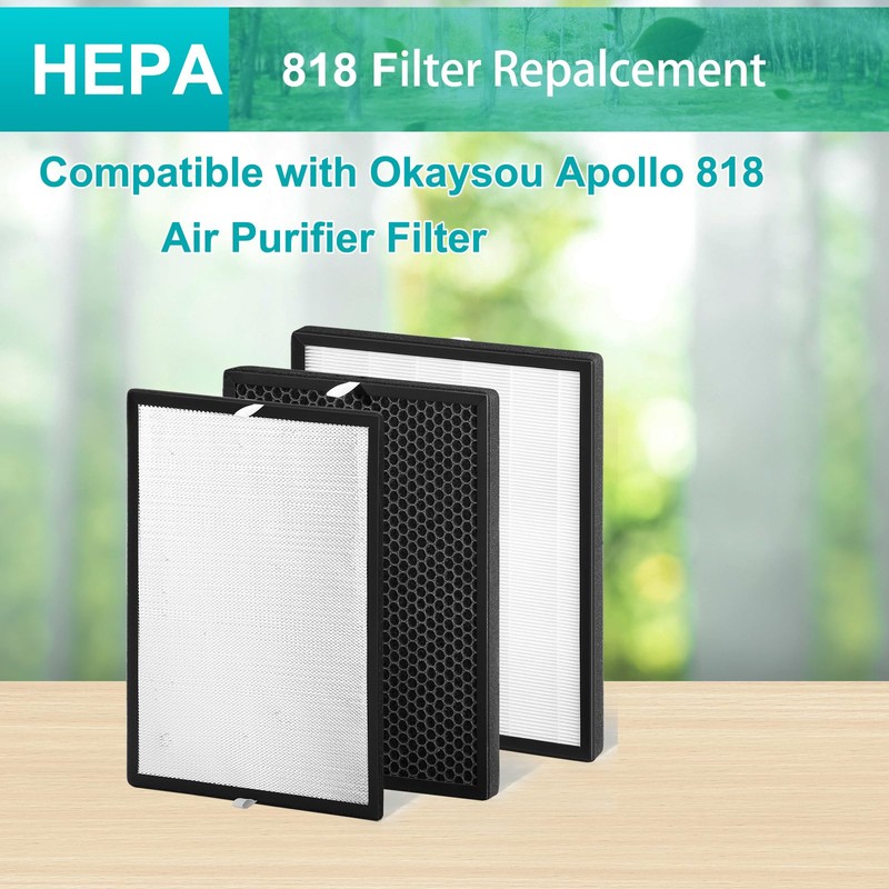 818 Replacement Filter Compatible with Okaysou Apollo 818 Air Purifier