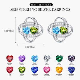 Iefil Earrings for Women - March & June, Aquamarine & Alexandrite Earrings, Jewelry Gifts for Women Mom