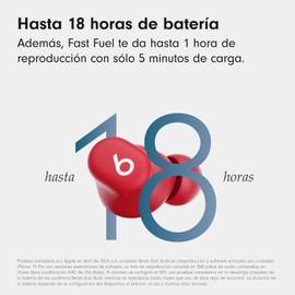 beats Audífonos Solo Buds inalámbricos Bluetooth 12 Horas de Compatibilidad con Apple y Android Micrófono Integrado, Rojo cristalino