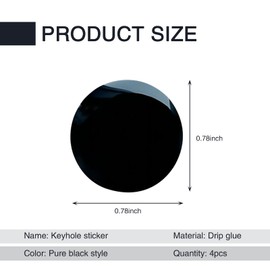 dawfall 4 PCS Car Door Handle Key Hole Sticker, 0.78" Anti-Blocking Anti-Rust Door Lock Screw Protector, Perfect Hidden Key Socket Decal Decoration, Universal for Cars Door Entrance Guard (Black)