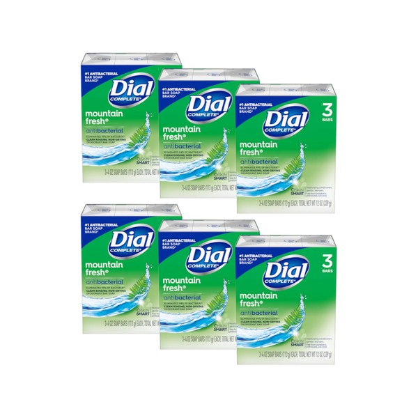 Dial Mountain Fresh Antibacterial Deodorant Bar Soap 3, 4 oz