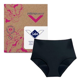 SABA Ropa Interior intimawear para periodo Cintura Alta Talla Chica Negro Flujo Abundante 1 pza