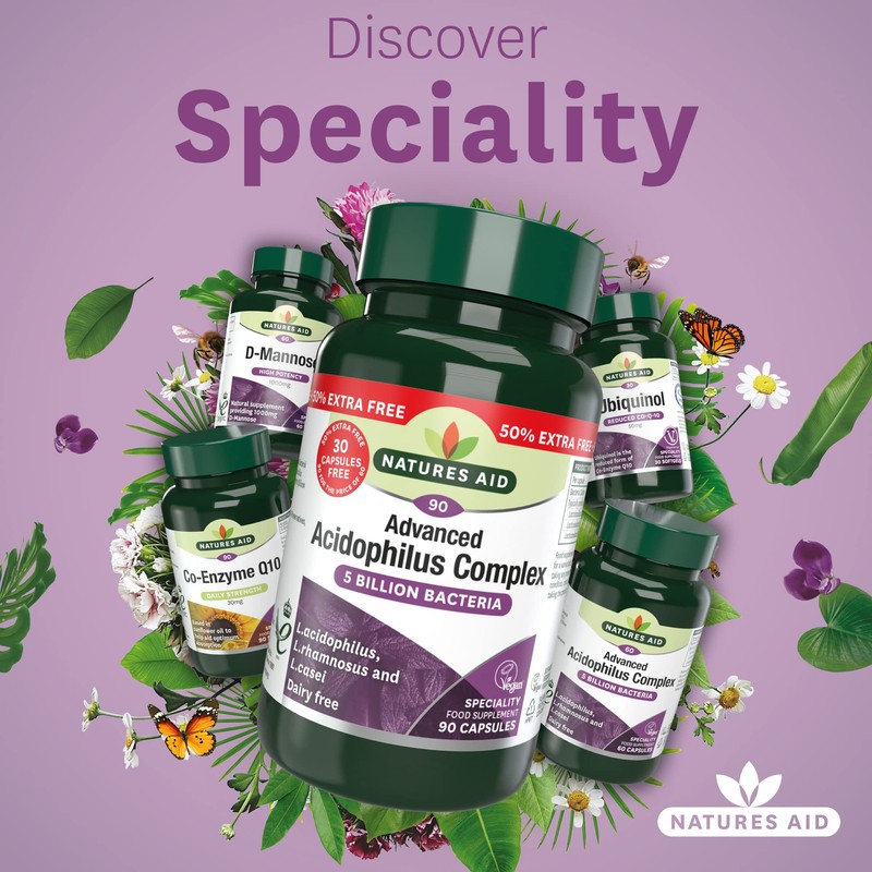 Natures Aid Acidophilus Complex, 5 Billion Bacteria, 90 Capsules (Lactobacillus