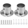 2 Pcs Flange Socket 32 mm Stainless Steel Wardrobe Pipe