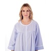 Slenderella Seersucker Zip Front Gathered Yoke 45 inch Housecoat (10/12,