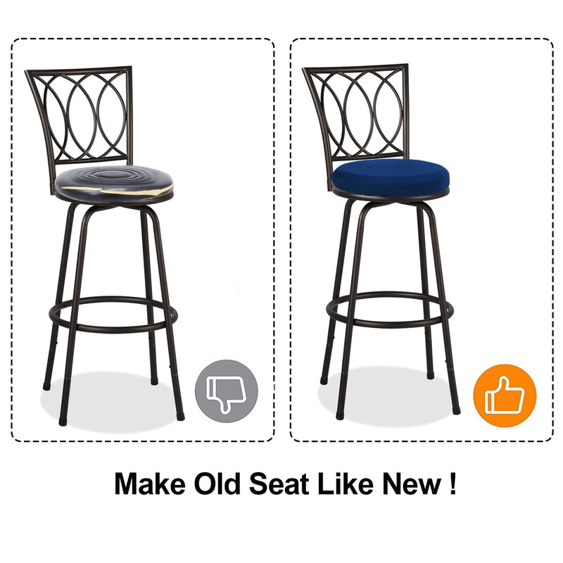 Deisy Dee 4PCS Round Bar Stool Seat Covers Stretch Round