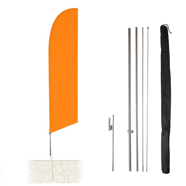Solid Feather Flag Kits - 13.5ft Swooper Flags with Pole