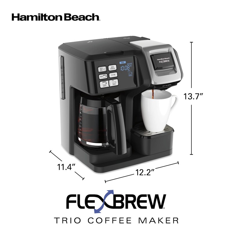 Hamilton Beach FlexBrew Trio 2-Way Coffee Maker, Compatible with K-Cup