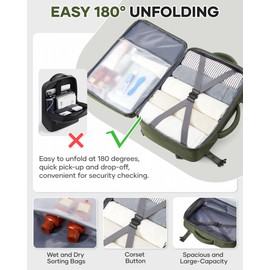 Pakembl Large Travel Backpack for Women Men Laptop Backpack Carry On Backpack Casual Backpack Waterproof Backpack for 14/15.6/17inch Laptop with Shoes Compartment D3