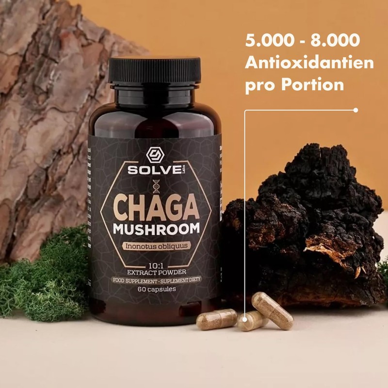 SOLVE Labs ● Premium Siberian Chaga Mushroom Capsules ● 10%