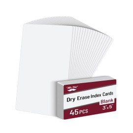 Mr. Pen- Dry Erase Index Cards 3x5, White, 45pcs, Dry Erase Cards, Dry Erase Playing Cards, Dry Erase Flash Cards Laminated Cards, Whiteboard Cards, White Board Cards, Erasable Flashcards