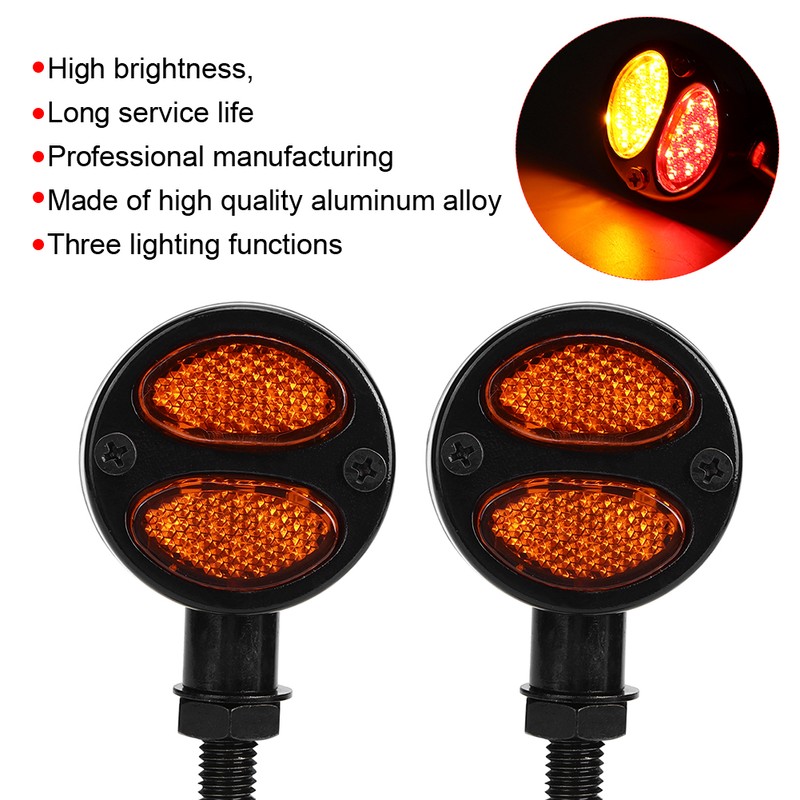 Motorcycle LED Turn Signal Light Brake Lamp Metal Shell Blinker