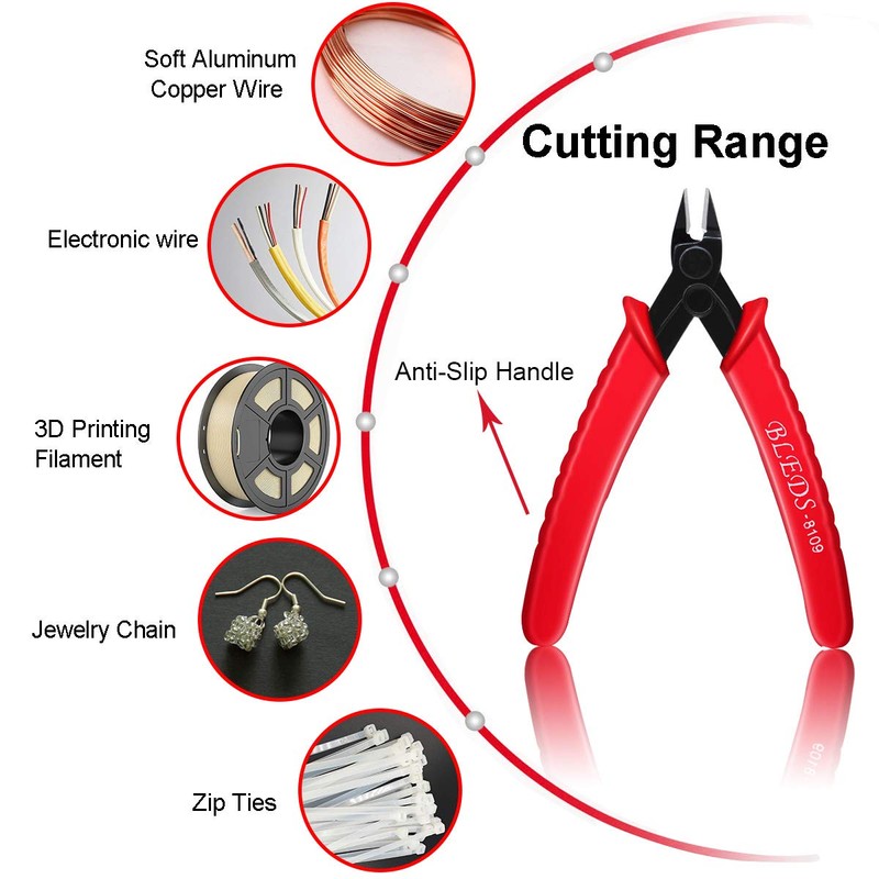 Flush Cutter, Wire Cutters, BS-8109 Soft Wire Cutter Pliers Precision