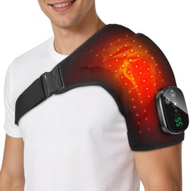 FiteEase Shoulder Massager with Heat, Heated Shoulder Brace with Red Light