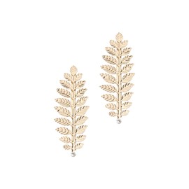 Tabanzhe Gold Leaves Hair Clips-2PCS Feather Hair Barrettes Hairpins Vintage Roman Greek Goddess Golden Leaf Hair Claw Clamp Hair Decoration Headpiece for Women Ladies Wedding Bride Party