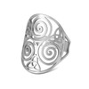 TEAMER Resizable Triskele Ring Stainless Steel Sacred Geometry Magic Hexagram