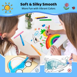 KERIFI Washable Jumbo Crayons, 12 Colors Silky Smooth Watercolor Gel Crayons Set, Twistable Non-Toxic Crayons for Kids 2-4 and 4-8, Art Supplies for Coloring Book for Gifts and School Projects