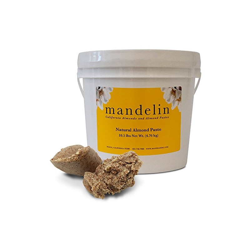 Mandelin Natural Almond Paste (10.5lb), Dark Color, made from almonds