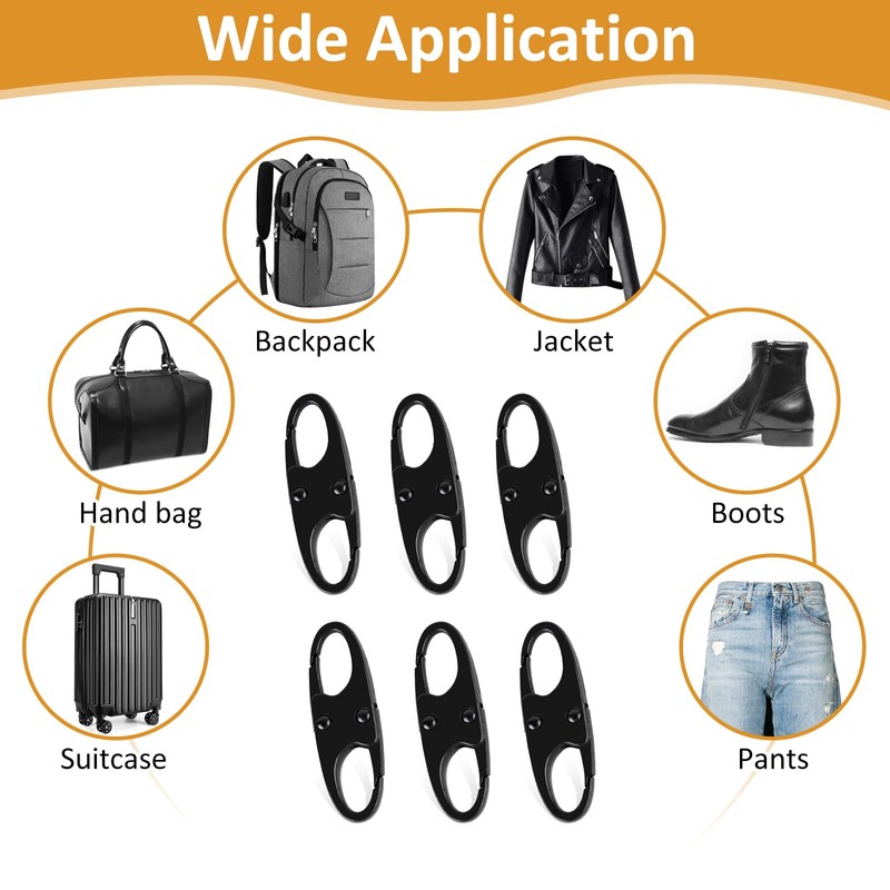 Phinus Lock Combo, Total 21PCS Clips Anti-Theft, S Shaped Zipper
